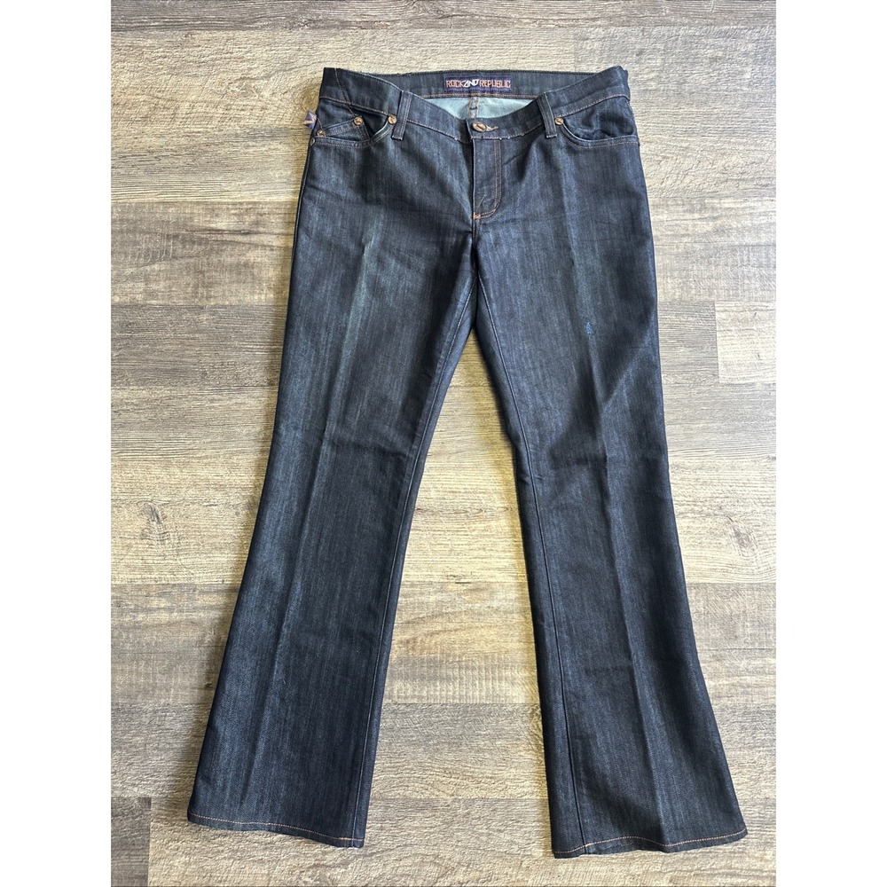 Rock & Republic Kasandra Bootcut Jeans Womens 29‎ Dark Wash Stretch Denim